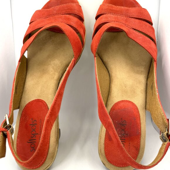 Softspots Red Slingback Heeled Sandals - Picture 6 of 7